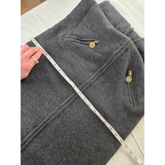 Nordstrom EUC sleeveless wool midi full zip vest dress Large charcoal dark grey - Picture 12 of 16